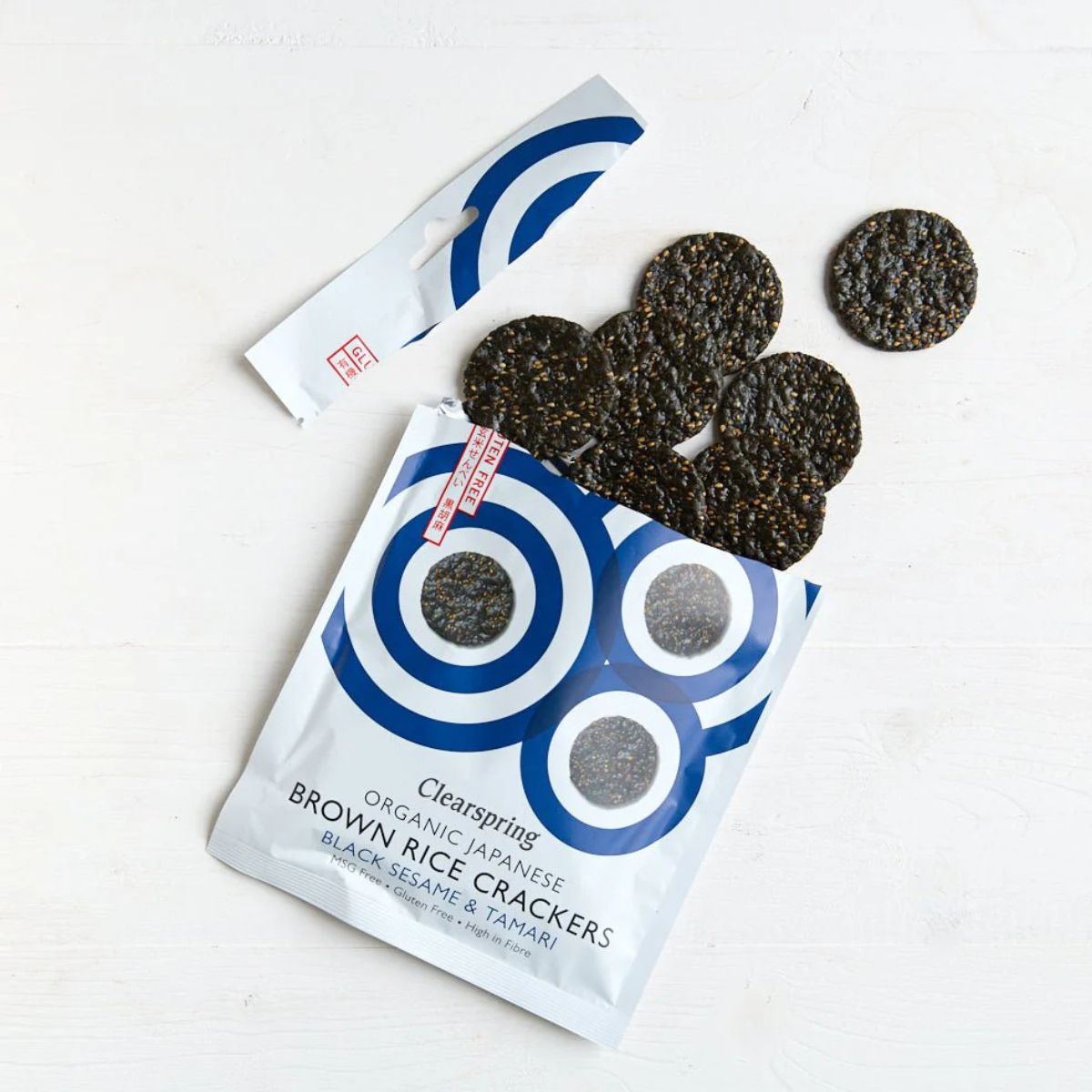 Crackers de Arroz Integral y Sésamo Negro Bio Clearspring 40 g