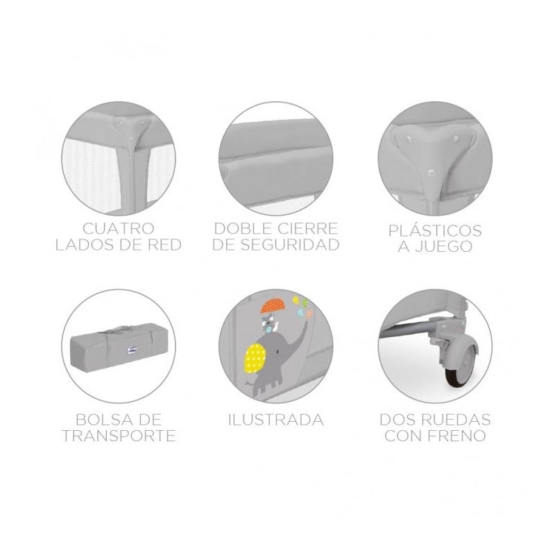 Cuna de Viaje Speed Asalvo Elefante