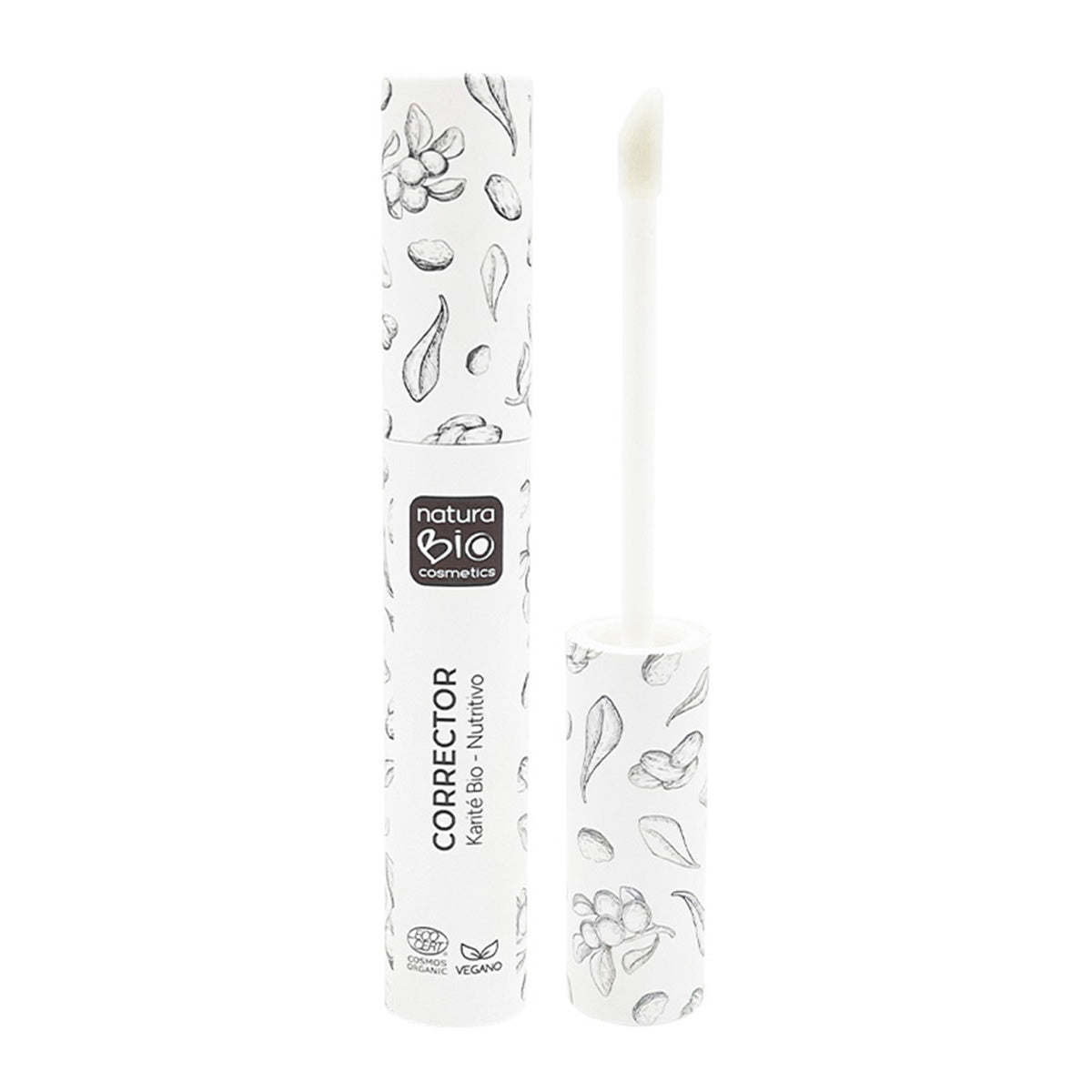 Corrector Líquido 01 Marfil Cíes, Acabado Suave y Saludable, Con Ácido Hialurónico y Manteca de Karité, NaturaBIO Cosmetics, 8ml