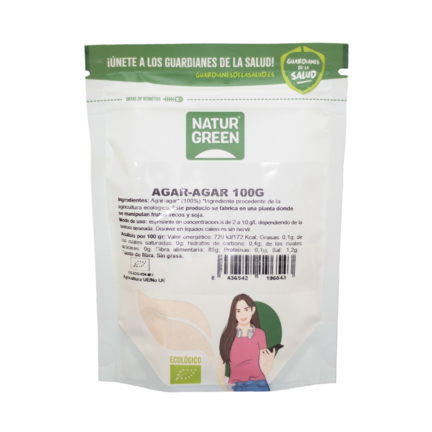 Agar Agar Bio en polvo NaturGreen 100 g