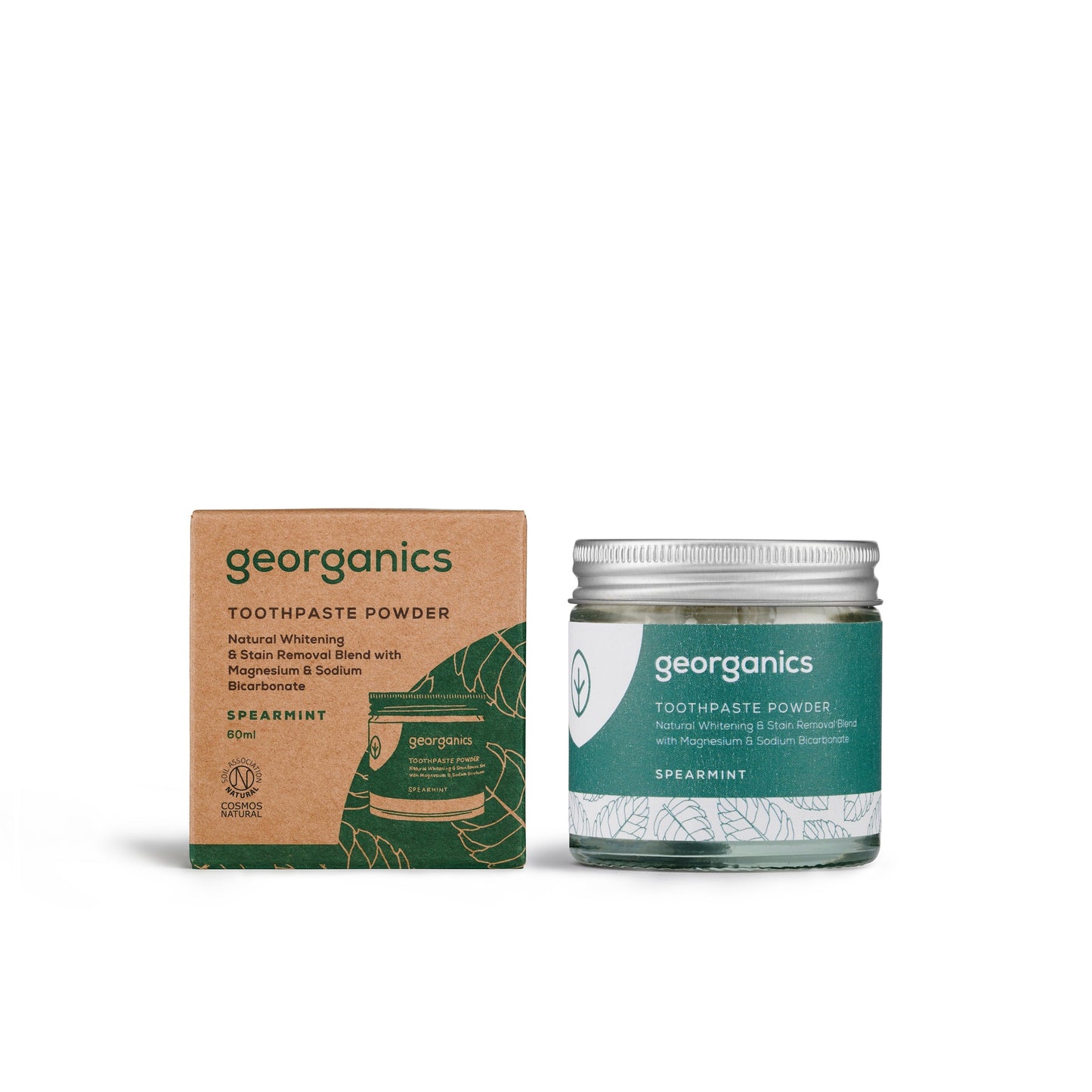 Blanqueador Dental en polvo Bicarbonato y Menta Georganics 60 ml