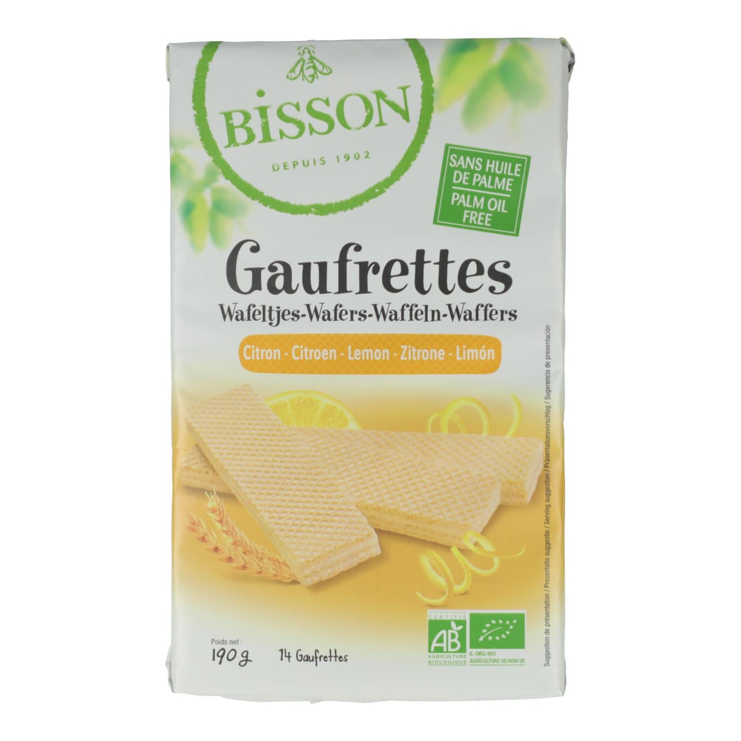 Galletas Barquillos Gaufretes de Limón Bisson 190 g