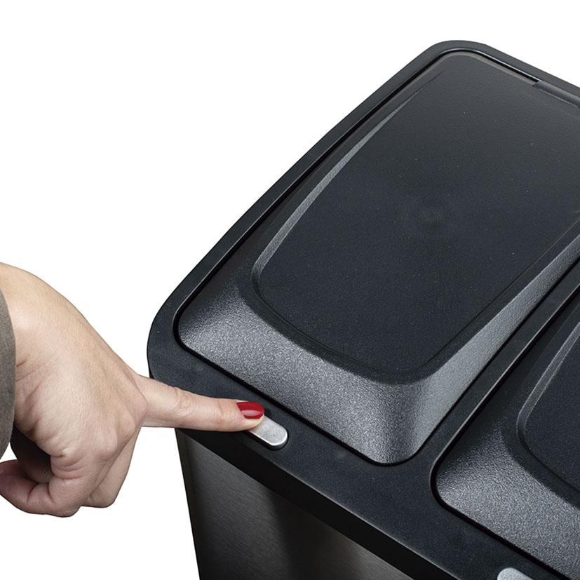 Cubo Pedal Ecológico 3 Compartimentos Habitex 32 L (Reacondicionado)