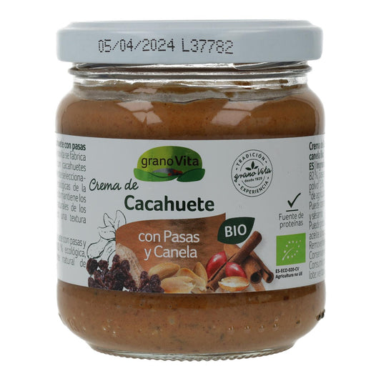 Crema de Cacahuete con Pasas y Canela Bio Granovita 175 gr