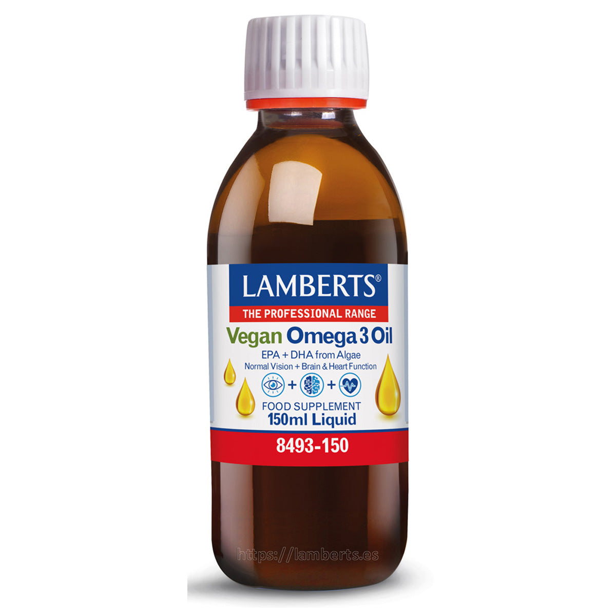 Omega 3 Vegano líquido, Lamberts, 150 ml