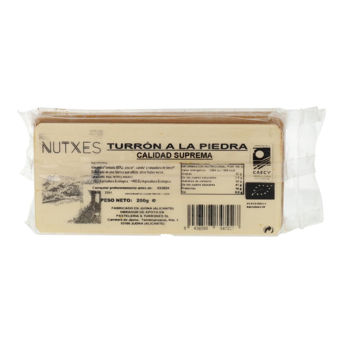 Turron a la Piedra Vegano Nutxes, 200 gr