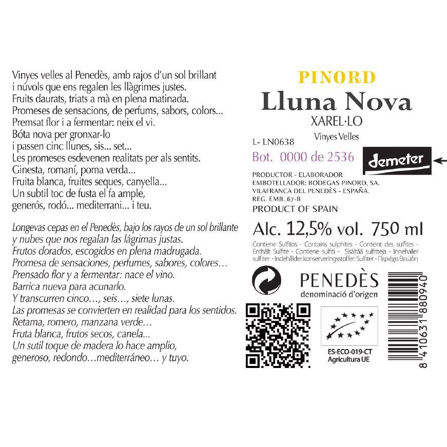 Vino Xarel·lo Lluna Nova Ecológico D.O. Penedés Bodegas Pinord 750 ml