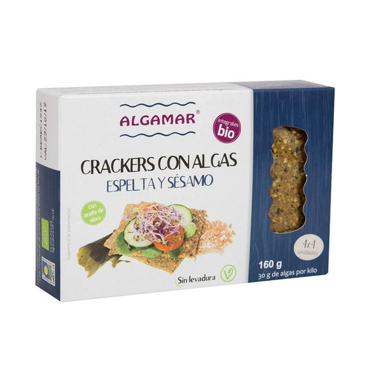 Crackers Con Algas, Espelta Y Sésamo Algamar 160g