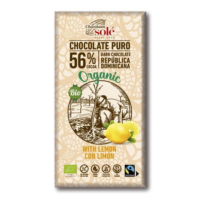 Chocolate Negro con limón ECO Chocolates Sole 100g