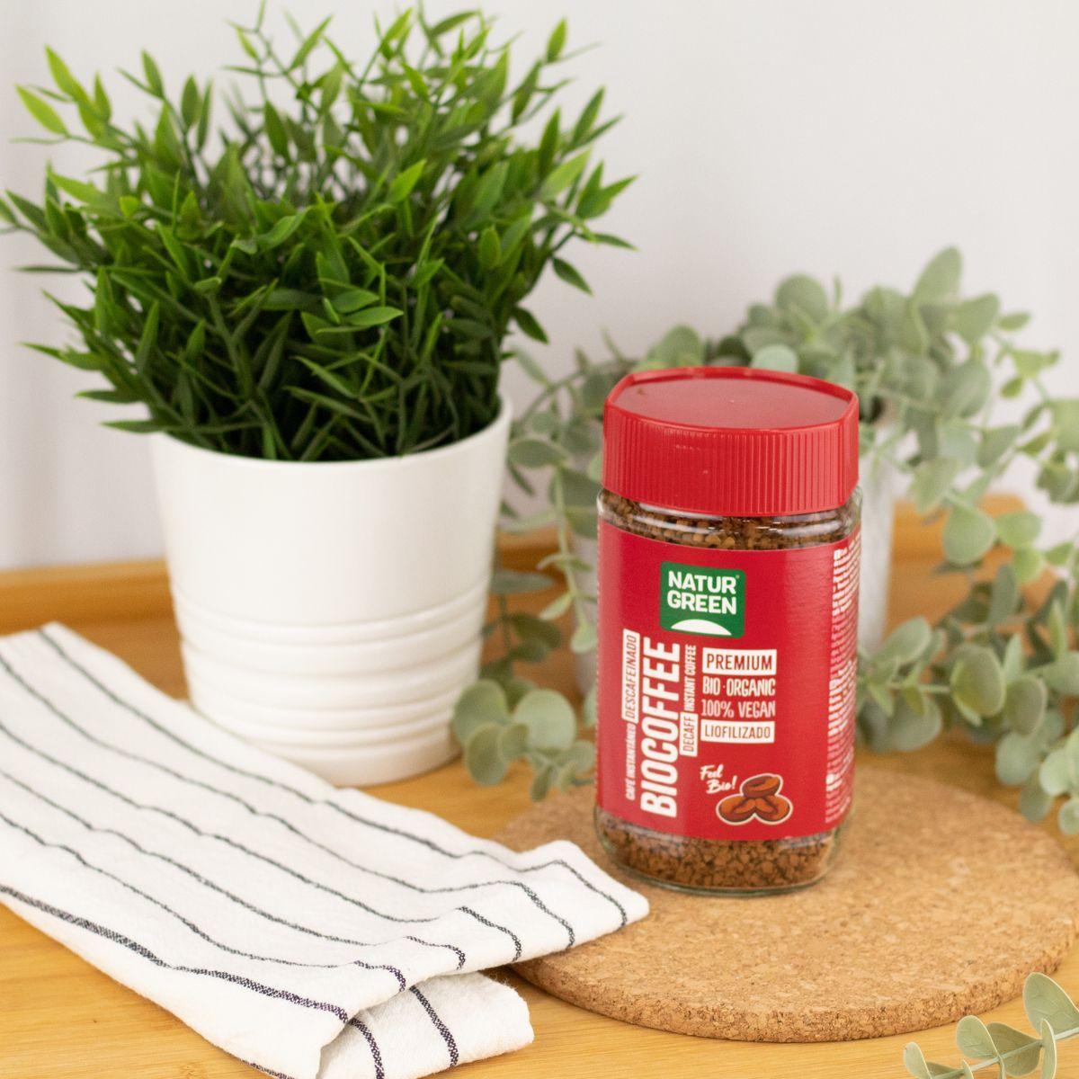 Biocoffee Café soluble Descafeinado Bio Premium NaturGreen 100 g