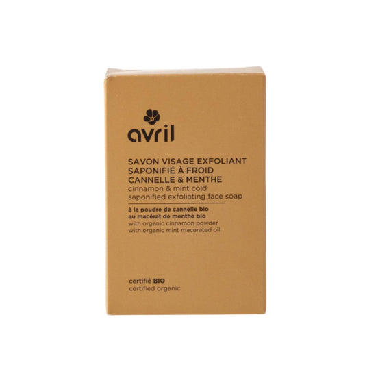 Jabón exfoliante proceso en frío canela y menta Avril 100g
