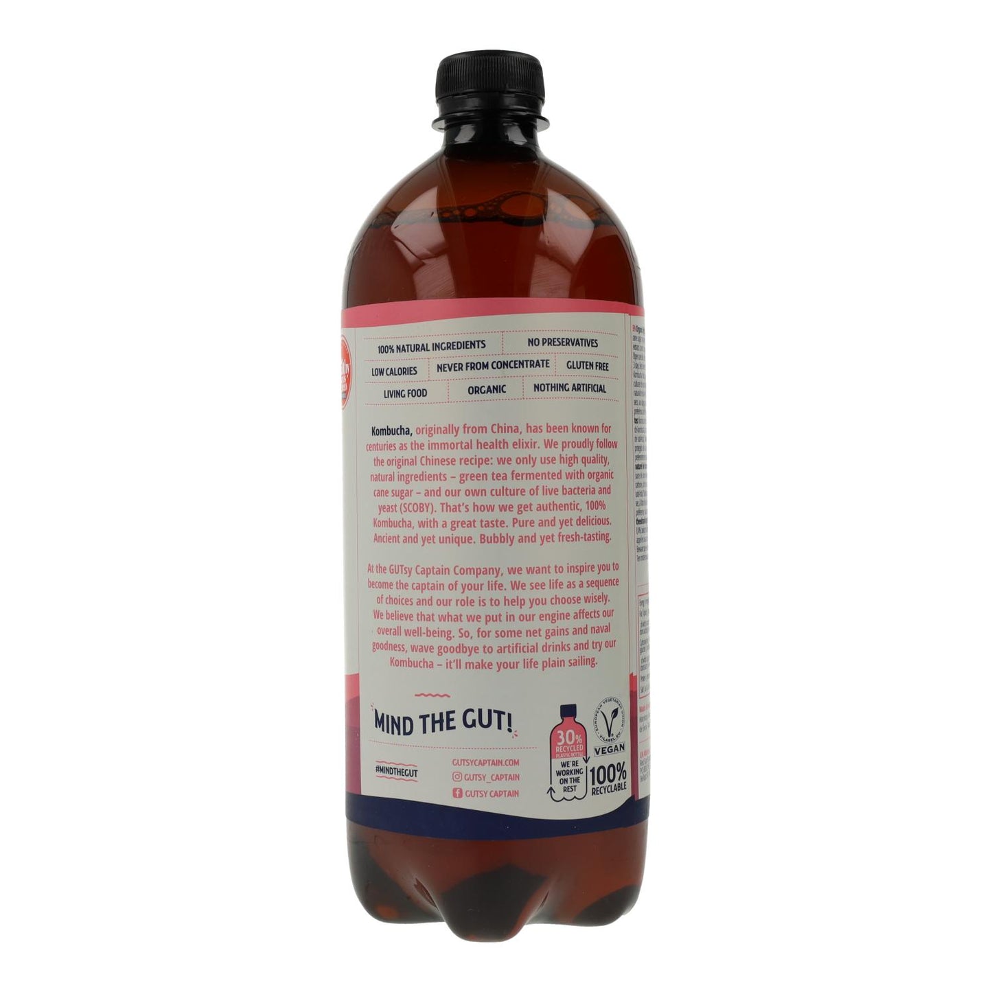Bebida Kombucha BIO frambuesa Captain Kombucha 1 L