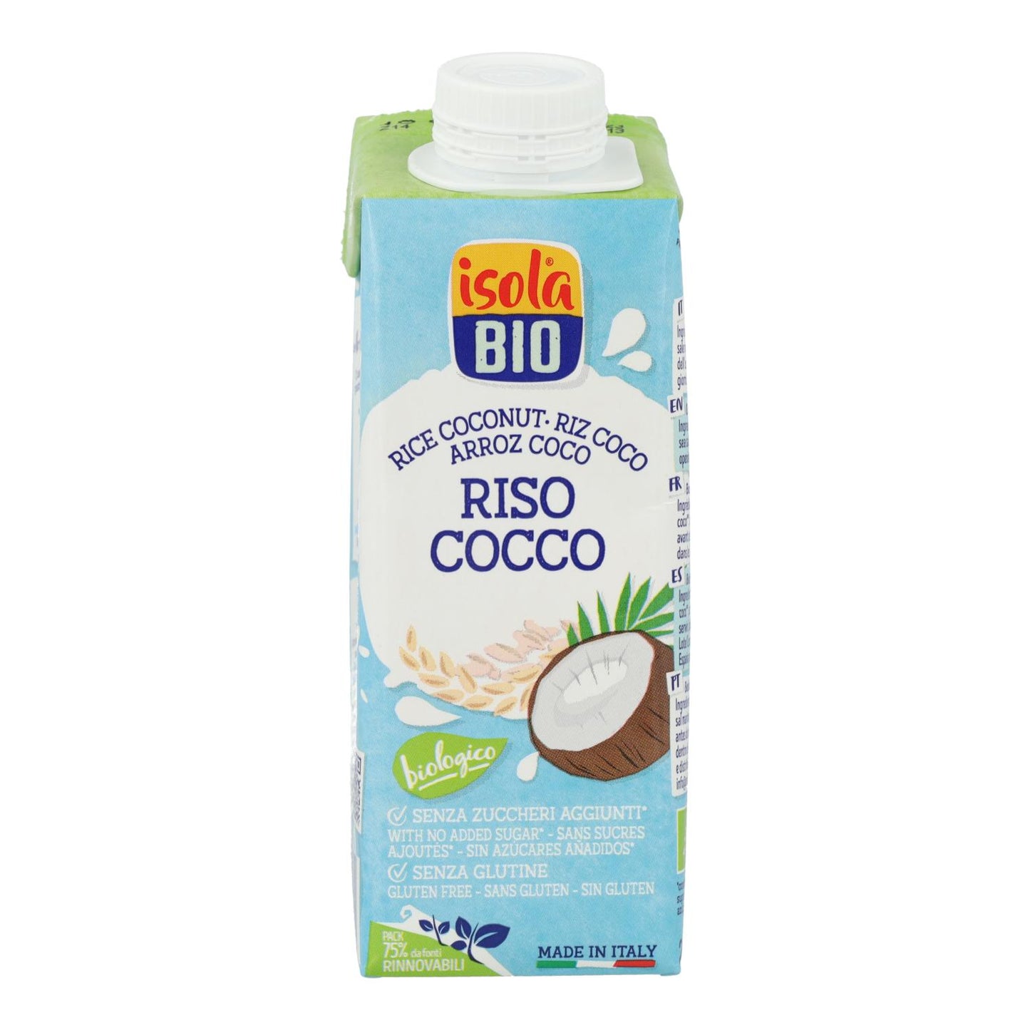 Pack 24 uds Bebida de Arroz y Coco ecológica Bio Isola BIO 250 ml