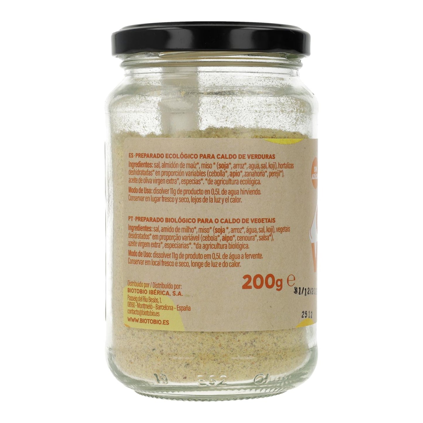 Caldo Vegetal en Polvo Instantáneo sin levadura BIO La Finestra Sul Cielo 200 gr