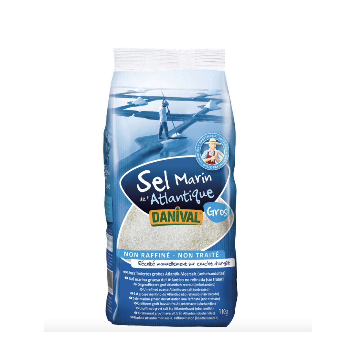 Sal Marina Gruesa grisácea del Atlántico sin refinar Danival, 1 kg