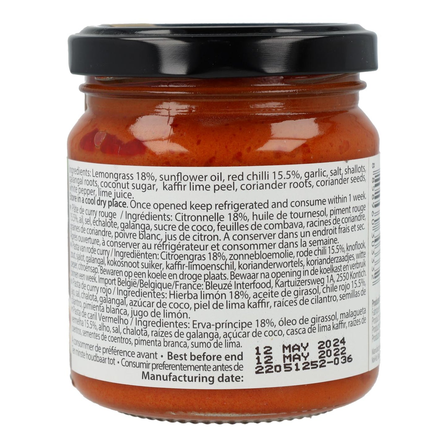 Pasta de Curry Rojo Picante frasco cristal Desiam 200 g
