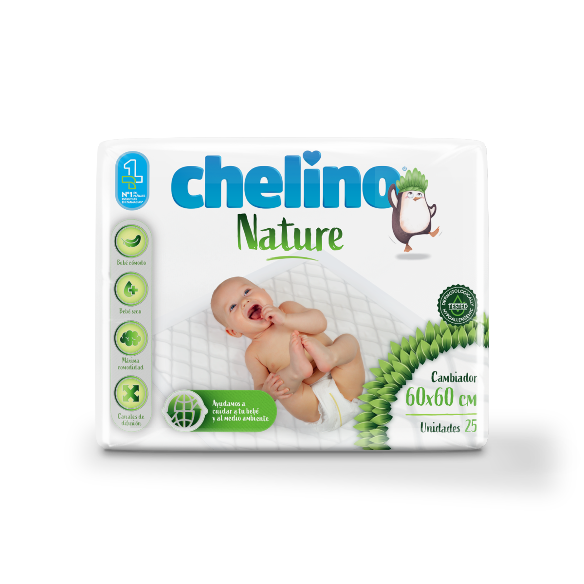 Cambiador Bebés Chelino Nature 60x60 25 uds