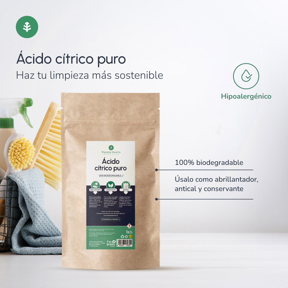 Pack 3x Ácido cítrico Planeta Huerto 1 Kg
