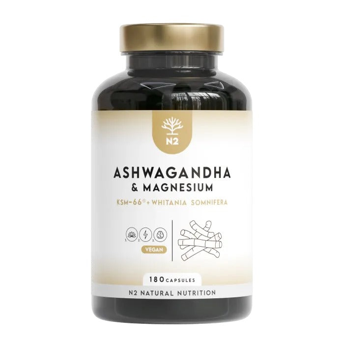 Ashwagandha KSM-66 90 días Relajación N2 Natural Nutrition 180 cápsulas