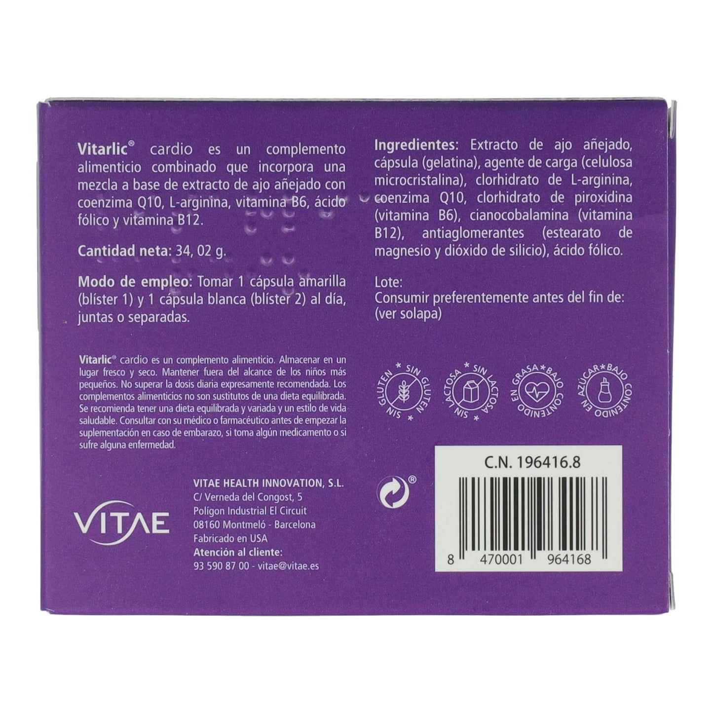 Vitarlic Cardio Vitae 60 Cap