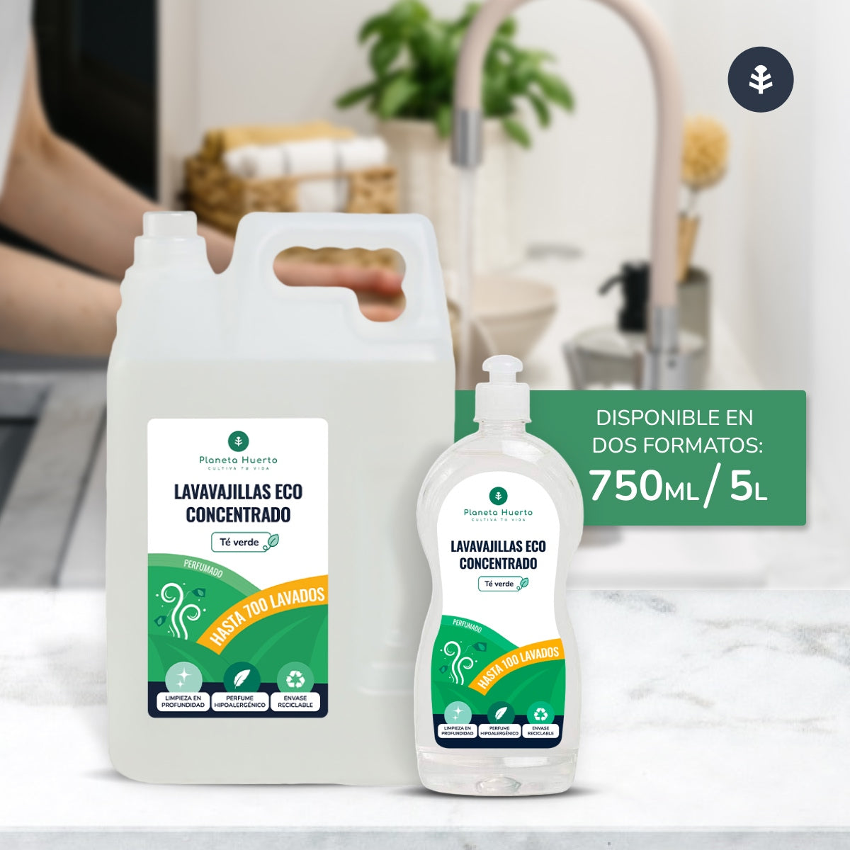 Lavavajillas Manual Té Verde ECO  Planeta Huerto 750ml