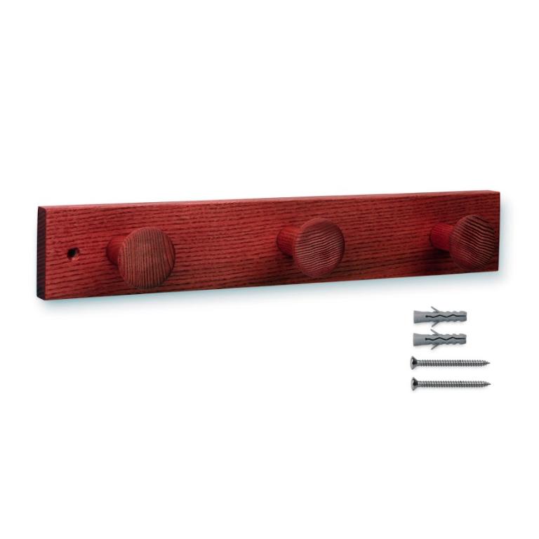 Colgador fresno 3 pomos con textura Lila