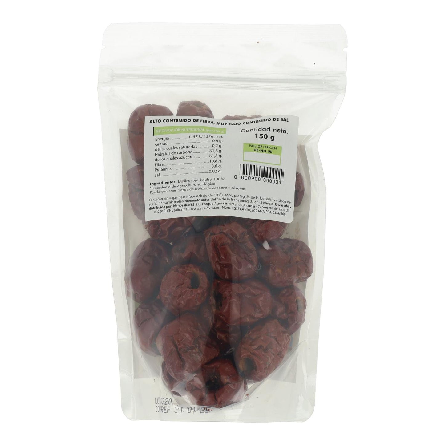 Jujube (dátil rojo) ECO 150 g, Salud Viva