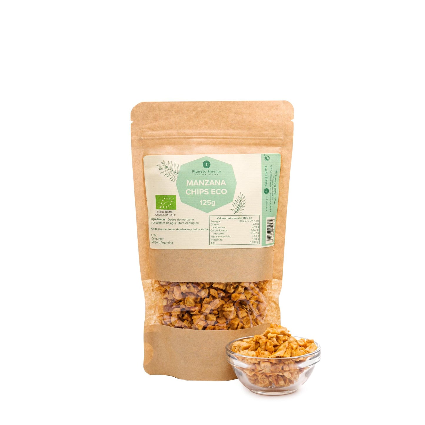 Manzana chips ECO Planeta Huerto 125 g