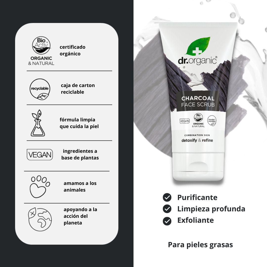 Exfoliante facial de carbón activado Dr. Organic 125ml