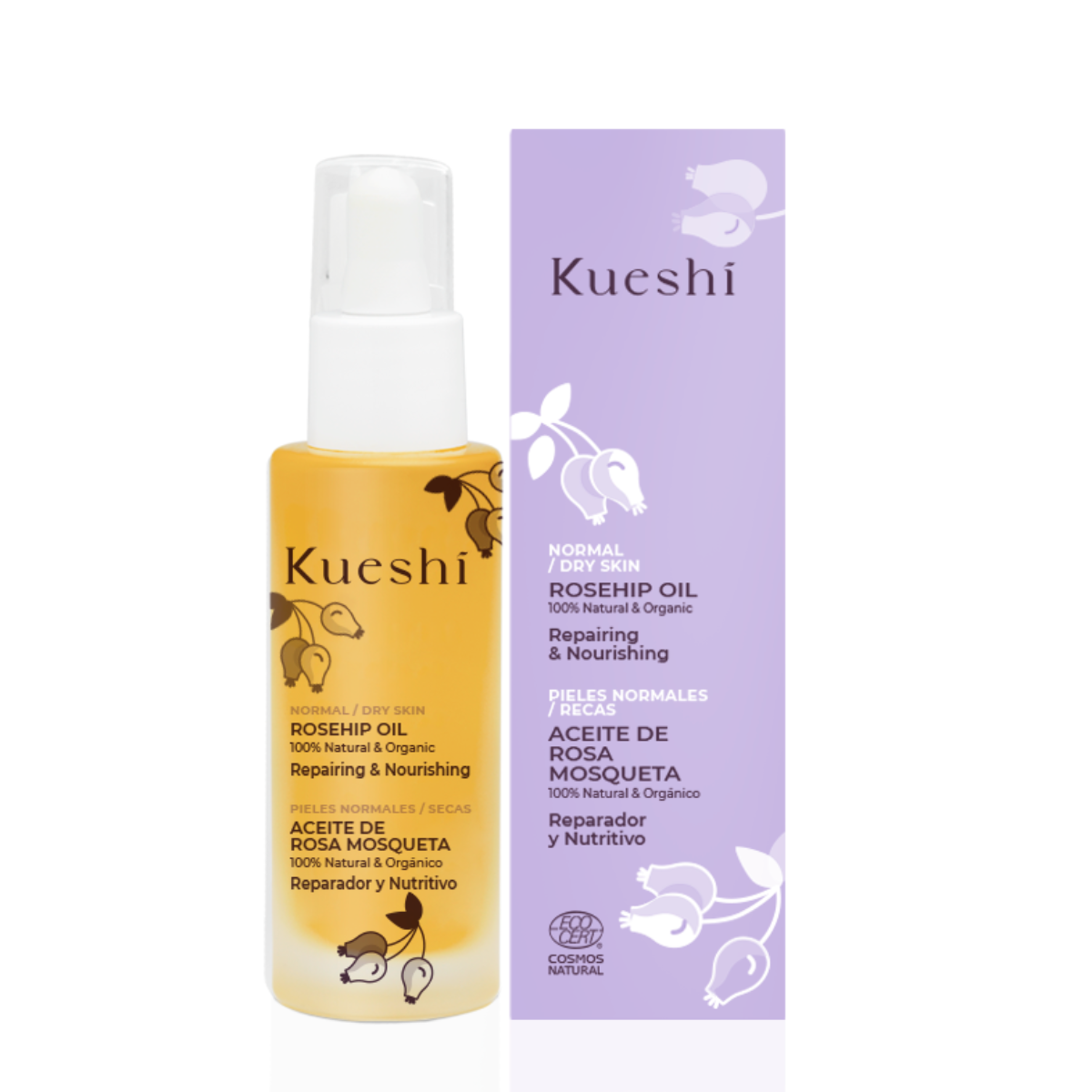 Aceite de rosa mosqueta 100% natural y orgánico Kueshi 30 ml