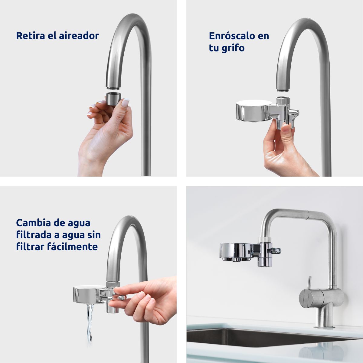 Filtro de agua para grifo EcoPro Compact Tappwater Cromo