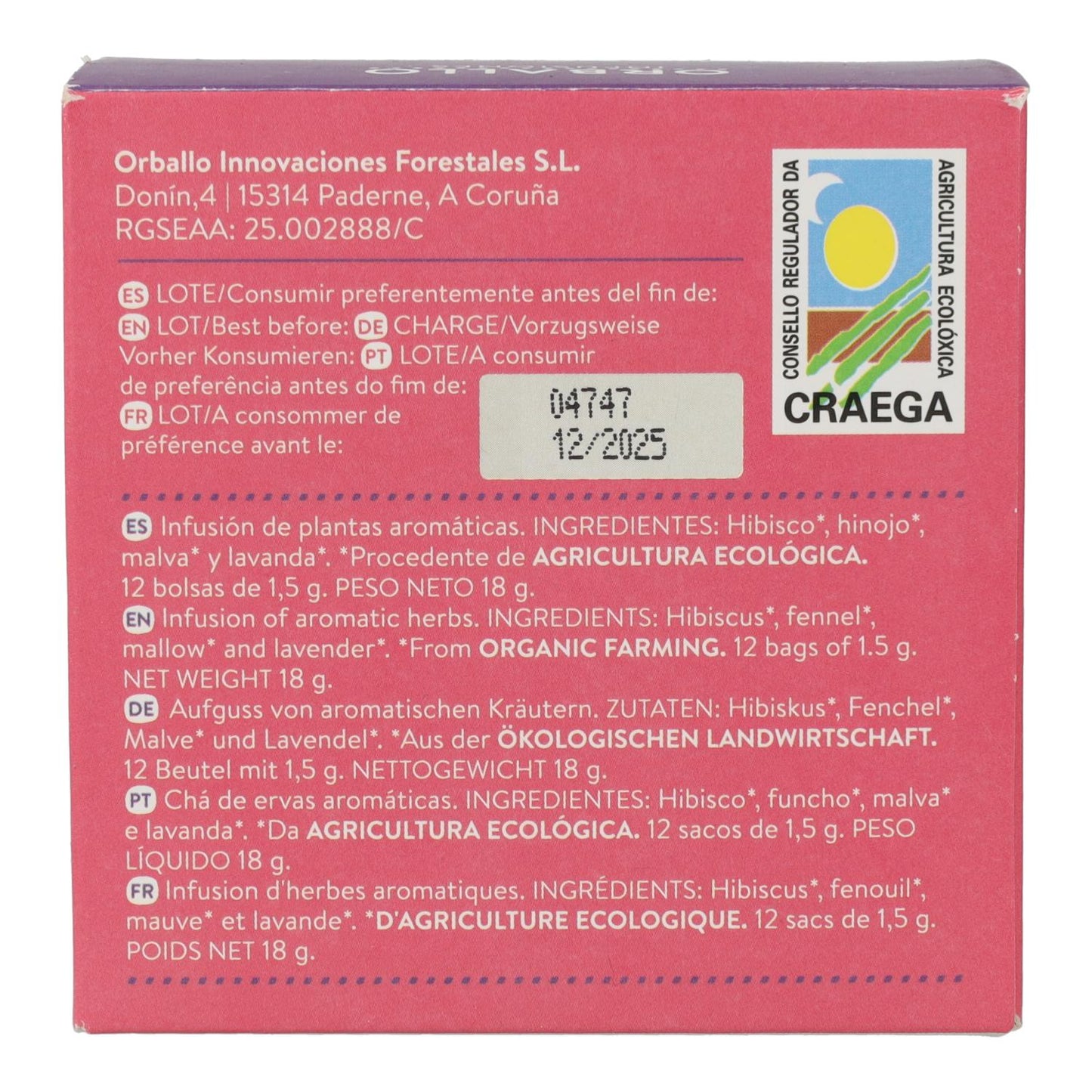 Infusión "calma tu karma" Bio orballo 15 pirámides