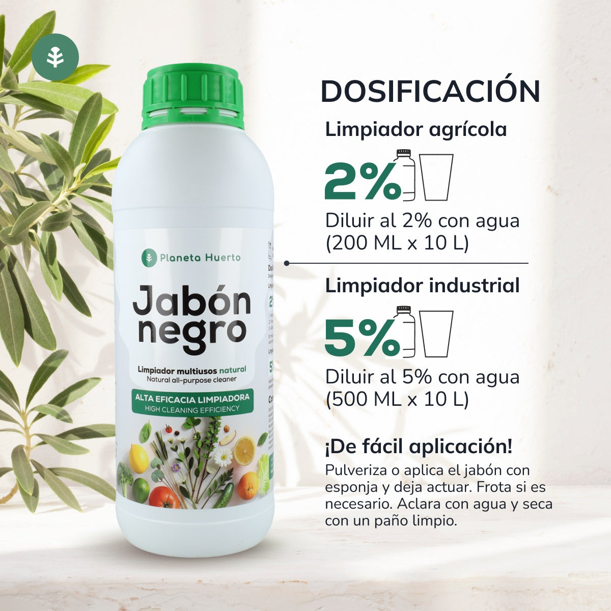 Jabón potásico Negro Planeta Huerto 20 L