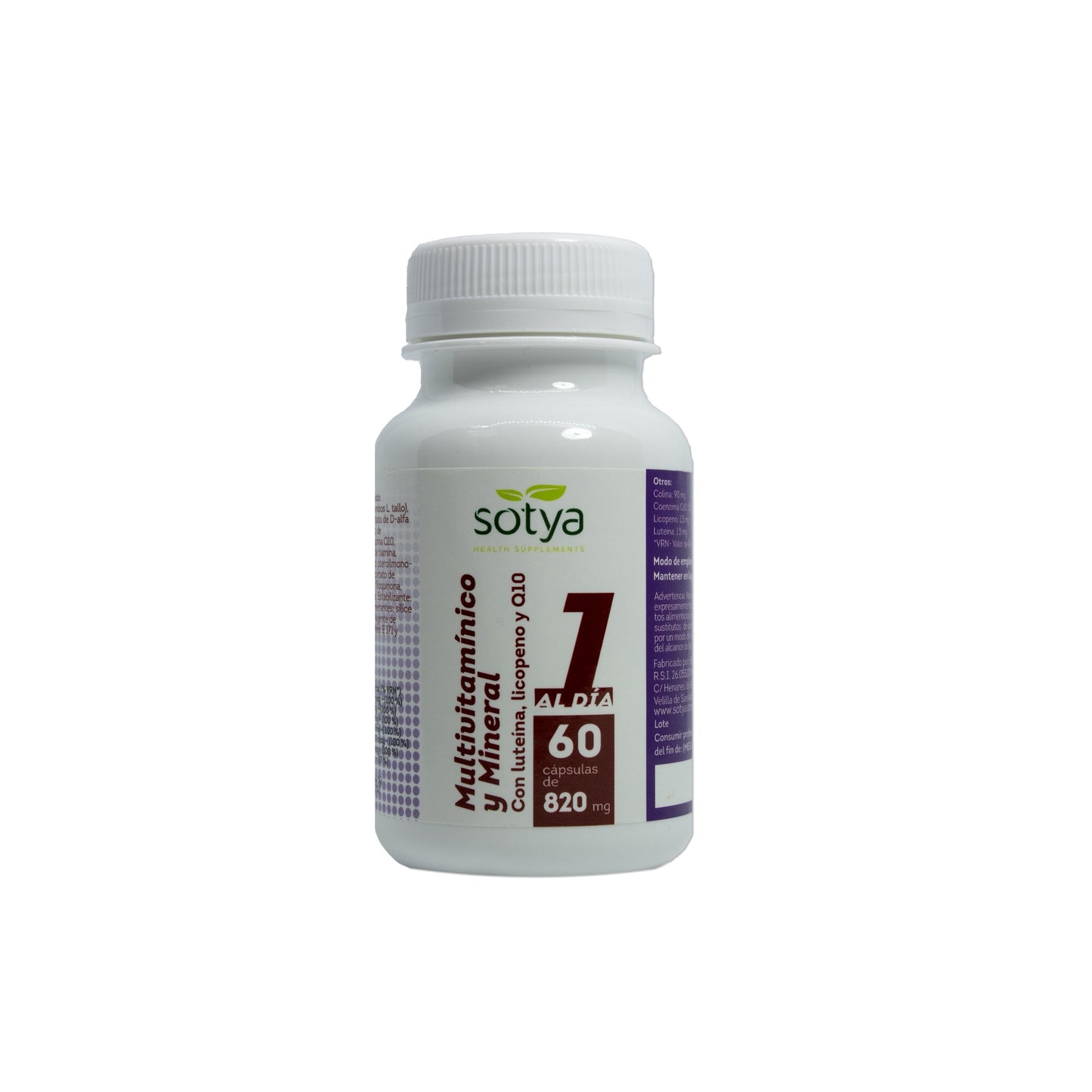 Multivitamínico Y Mineral Sotya 60 Cápsulas 820mg