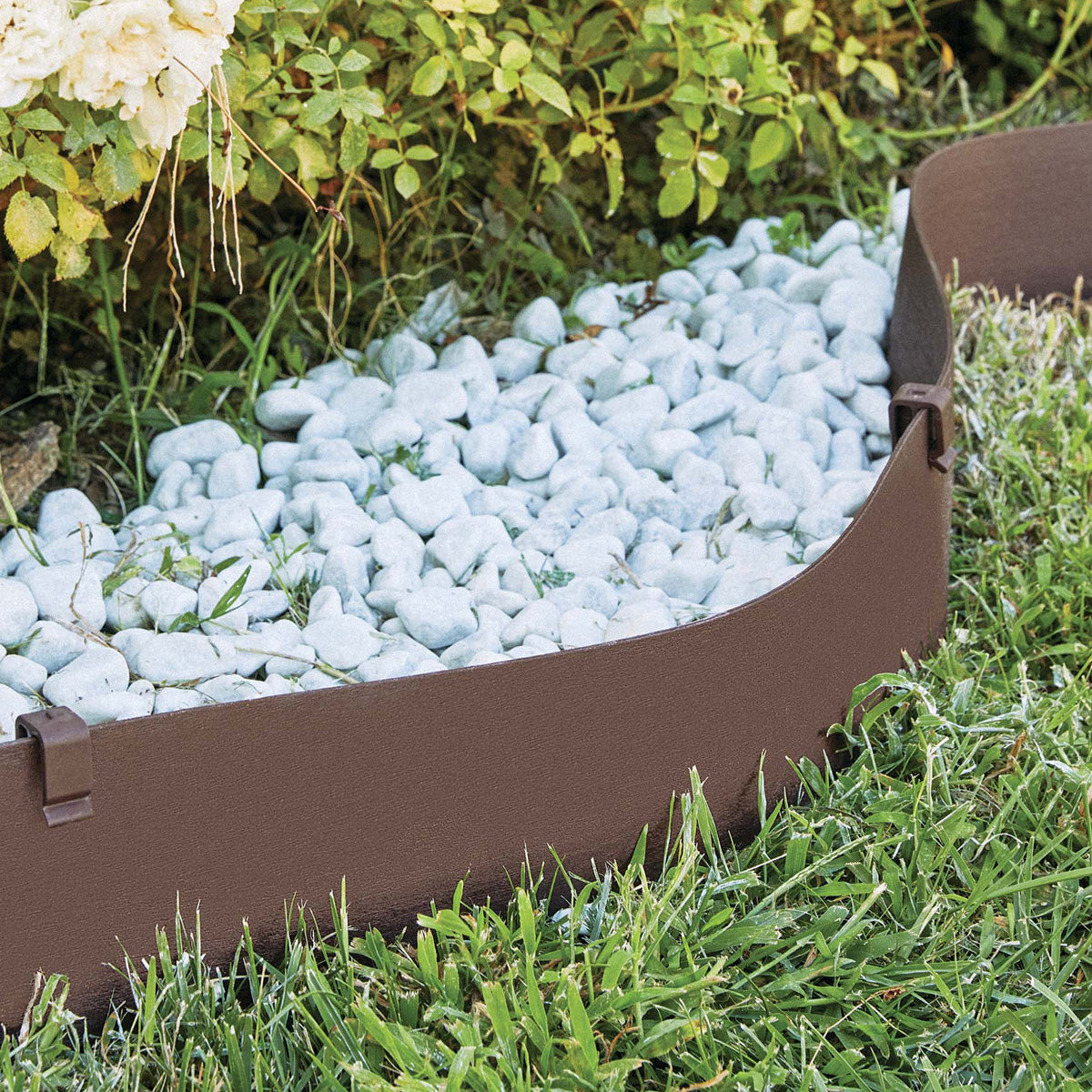 Bordura flexible con piquetas marrón 5 m Verdemax