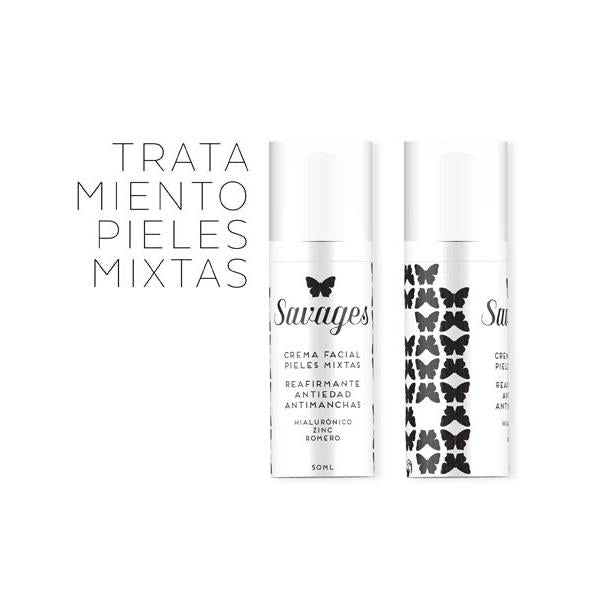 Crema facial antiedad pieles mixtas Savages, 50 ml