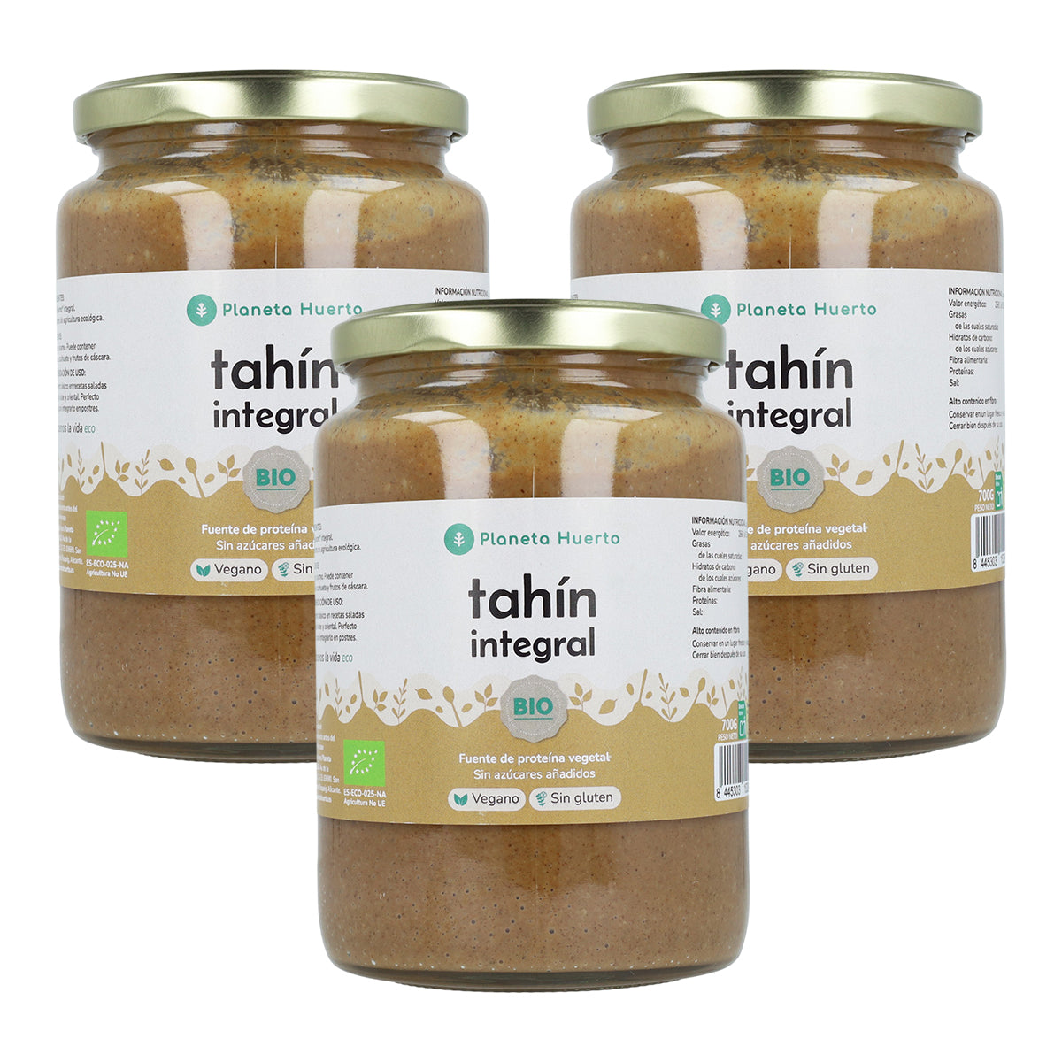 Pack 3x Tahin Integral ECO Planeta Huerto 700 g