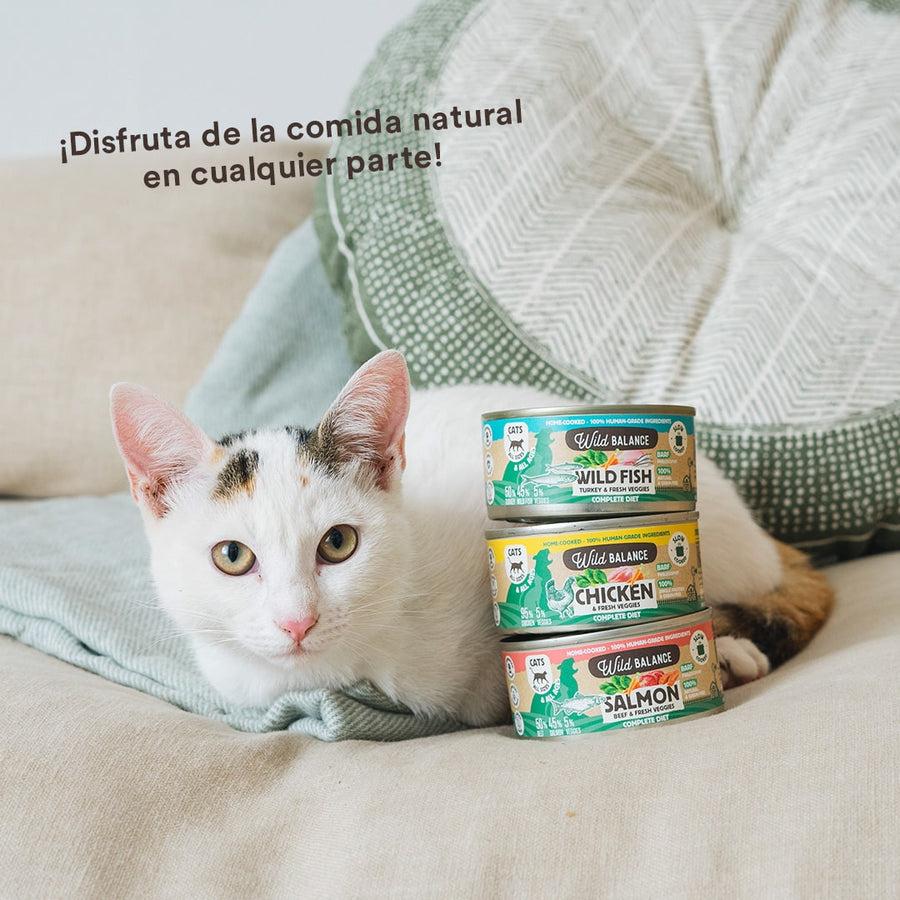Pack Lata de pollo BARF para gatos 6x120 g Wild Balance