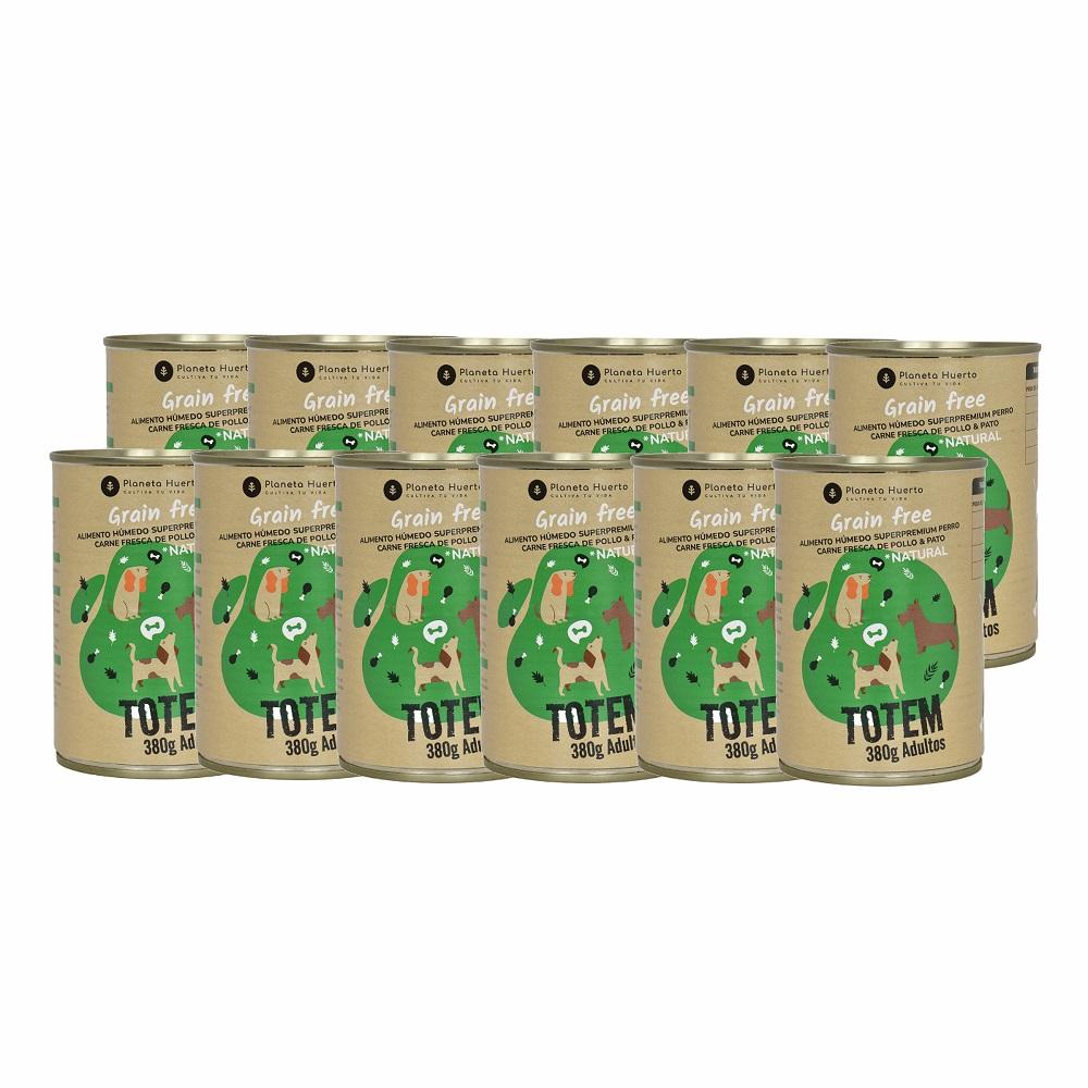 Pack 12 x Comida Húmeda Grain Free Superpremium para perro Pollo y Pato 380 g Planeta Huerto