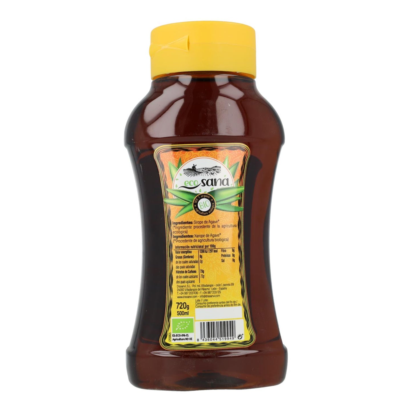 Sirope de agave crudo bio Ecosana 500 ml