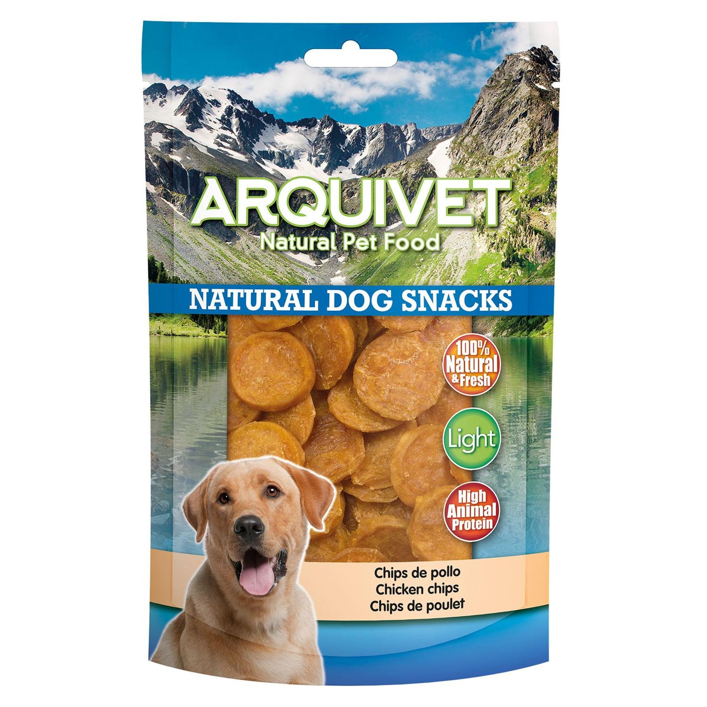 Snack natural para perros Chips de pollo  Arquivet  100 g