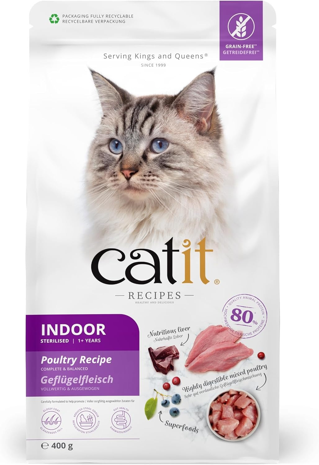 Pienso para gatos esterilizados con aves Recipes 400 g Catit