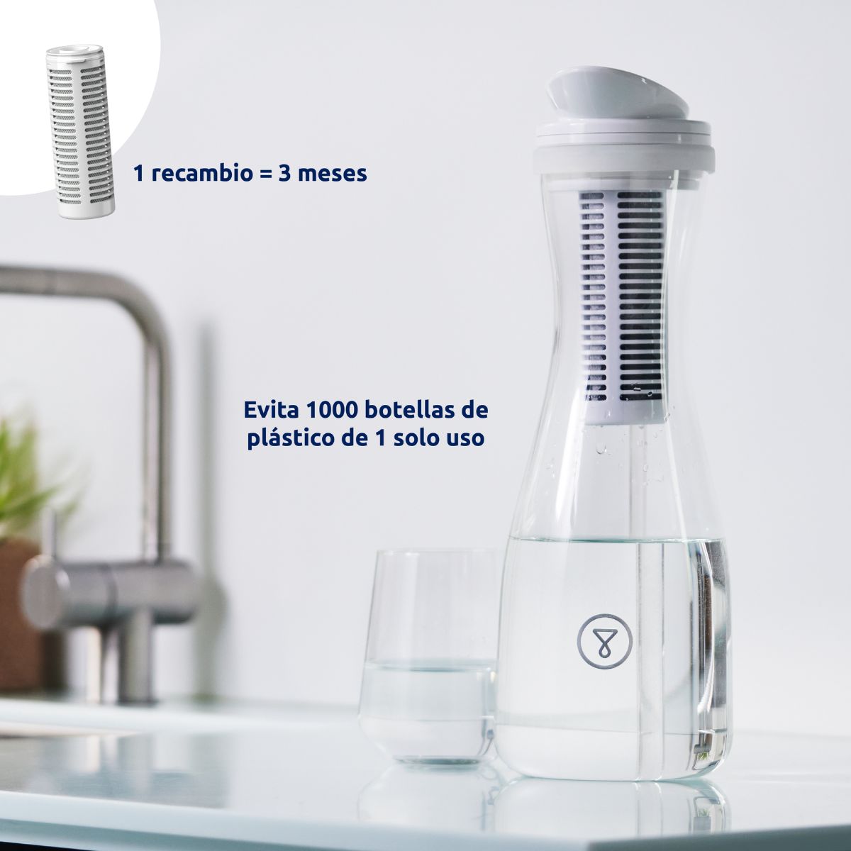 Jarra filtrante de cristal PitcherPro Tappwater 1,4 l