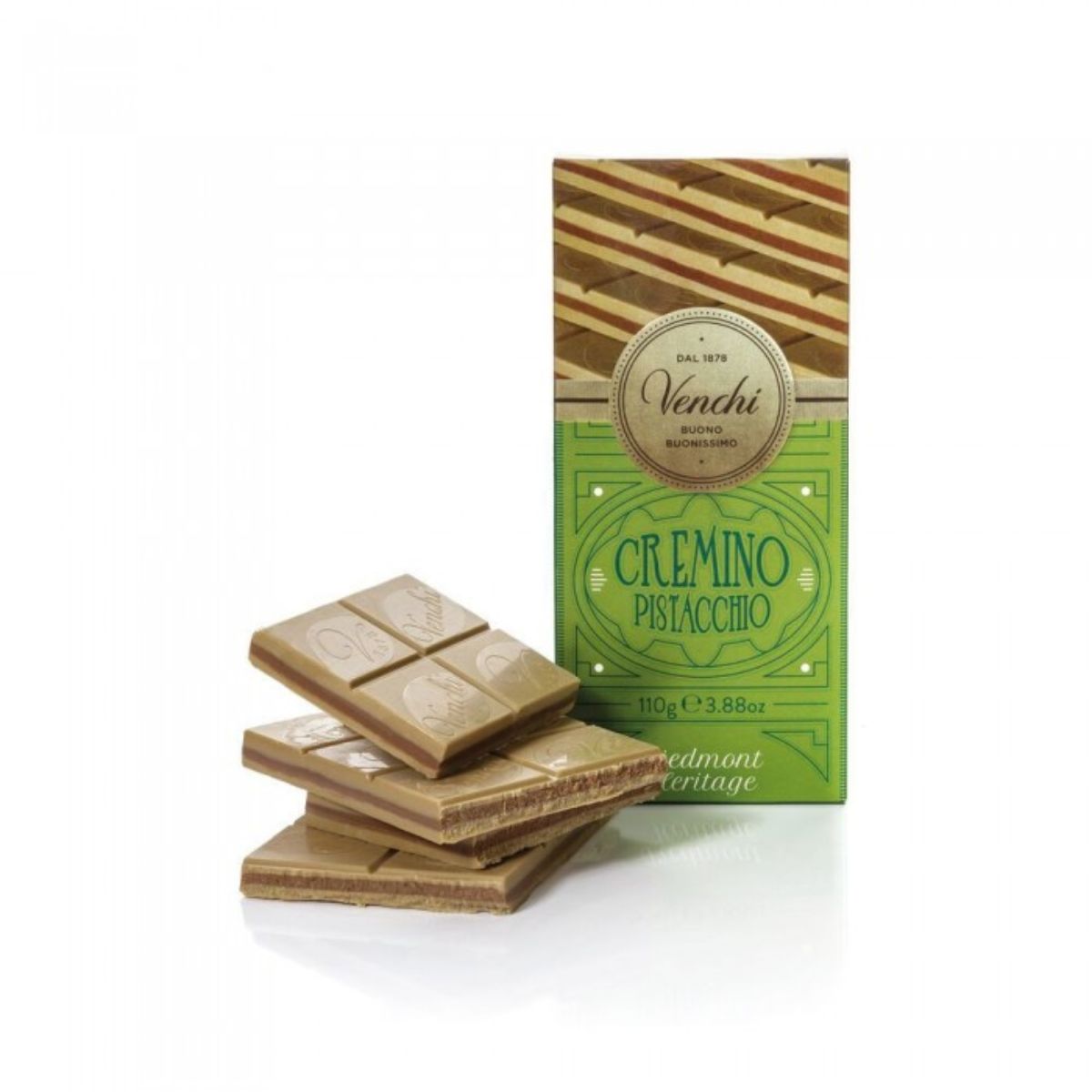 Tableta de Chocolate Cremino con Pistacho Venchi 110 gr
