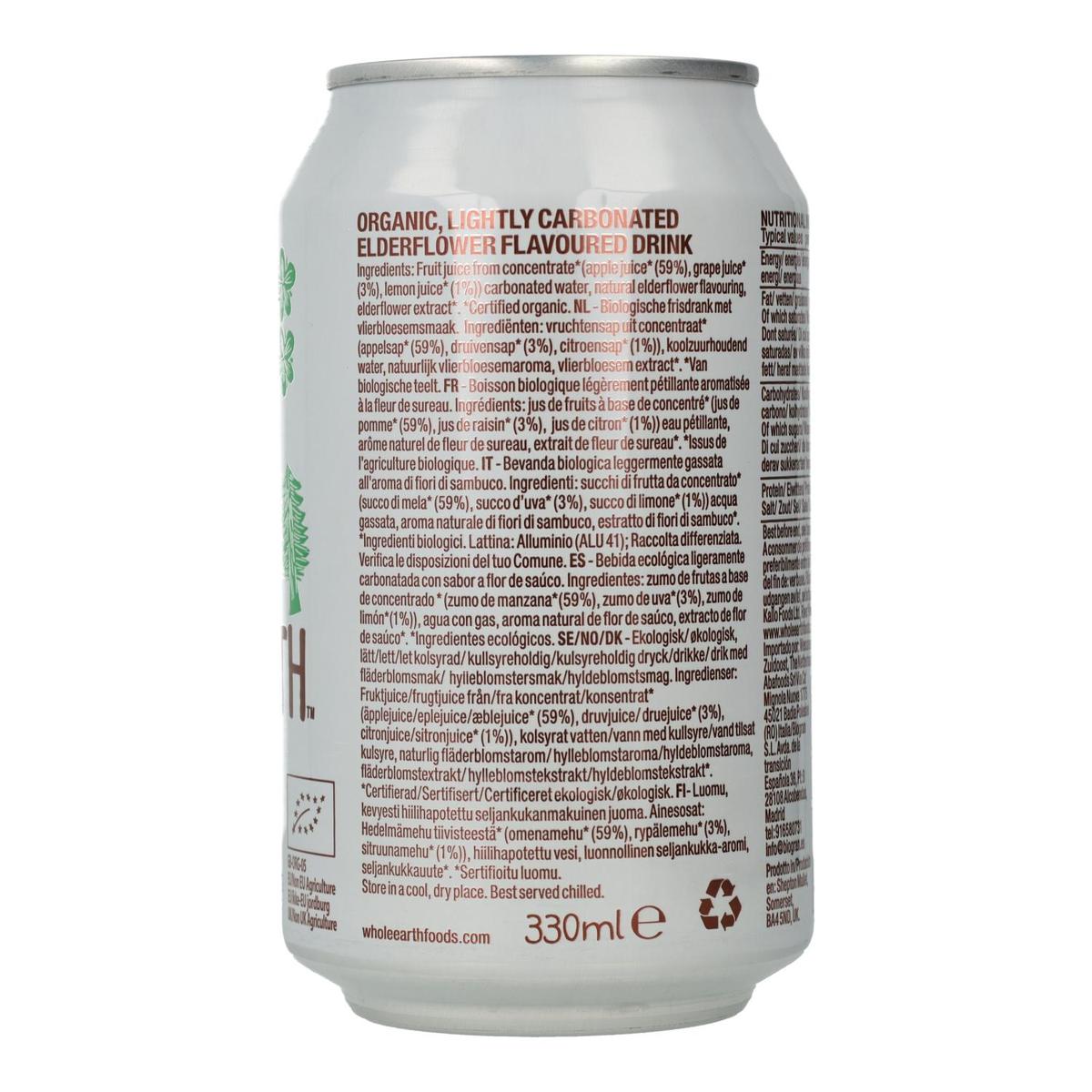 Pack x6 Refresco Bio Sauco, 330 ml. Whole Earth