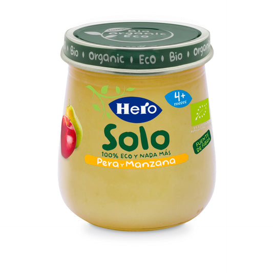 Tarrito de Pera y Manzana Eco 120 g-Hero Solo