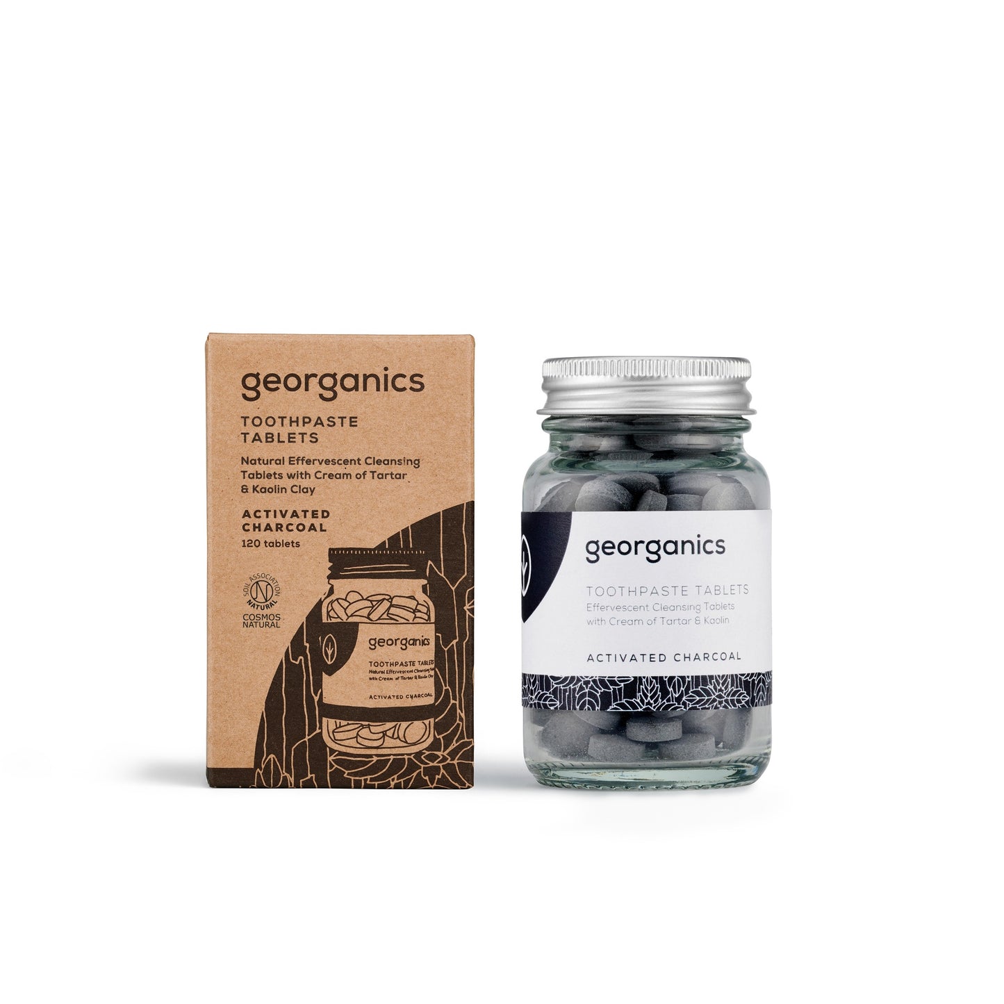Dentífrico Natural en Tabletas con Carbón Activado y Menta Georganics