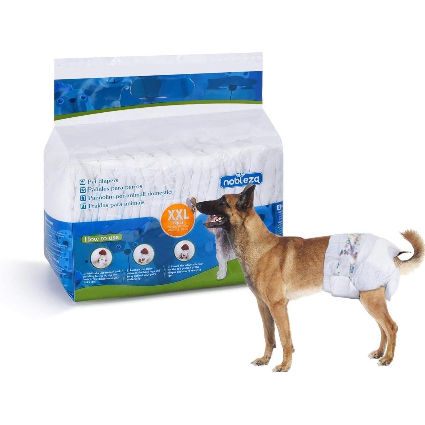 Pañales para perro Hembra XXL Nobleza 12 ud