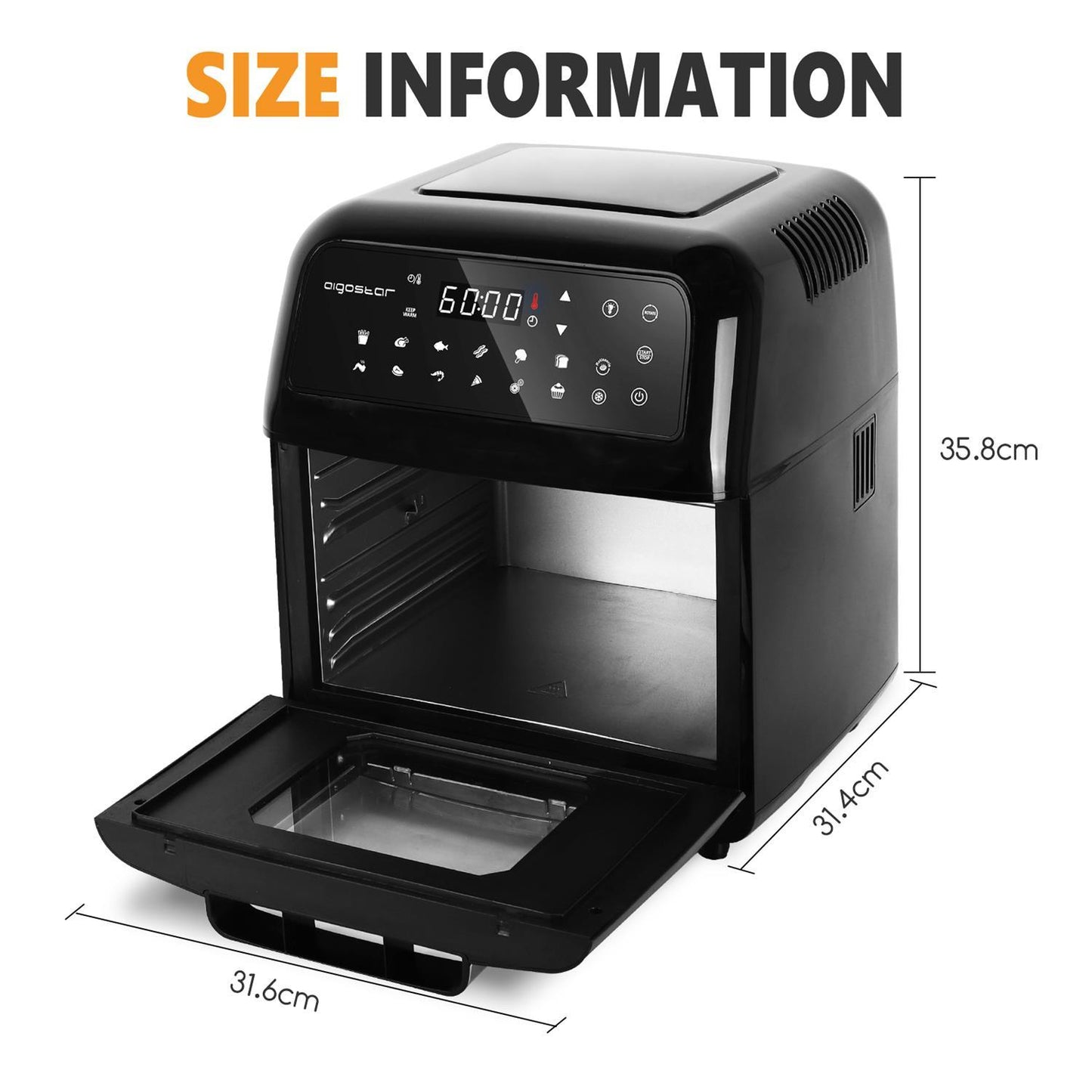 Freidora de aire multifunción Aigostar Master 10L