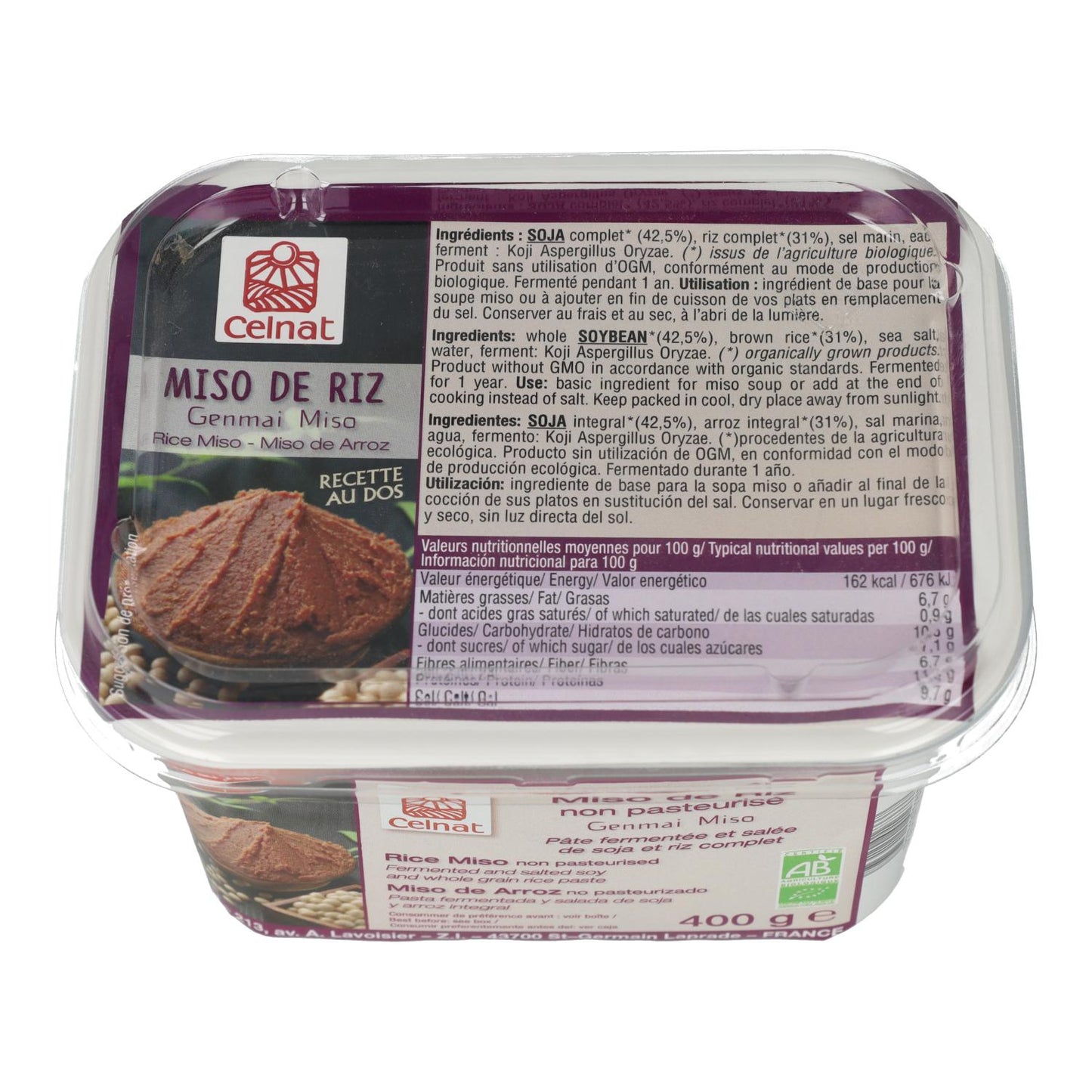 Miso de Arroz No Pasteurizado Celnat 400 g
